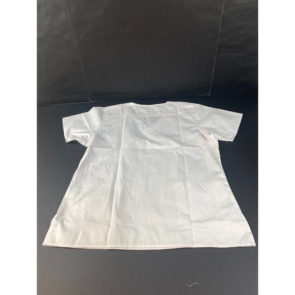 Carhartt scrub top Women's size Large White V Neck pockets front New - Picture 2 of 13